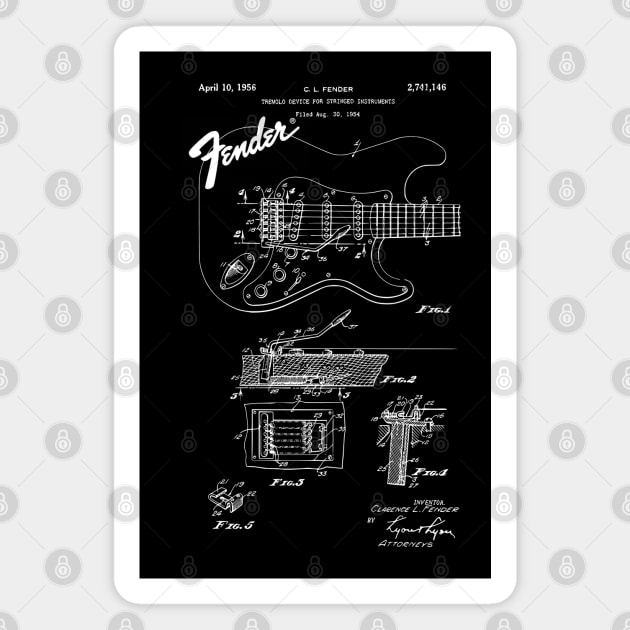 US Patent - Fender Stratocaster Guitar Magnet by Taylor'd Designs